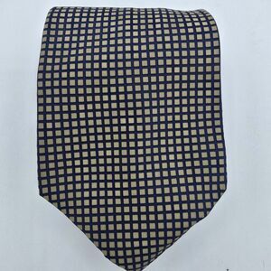 Necktie Mens Vintage DKNY Tie, Blue Tan, 100% Silk, measurement are 57 by 4 inch